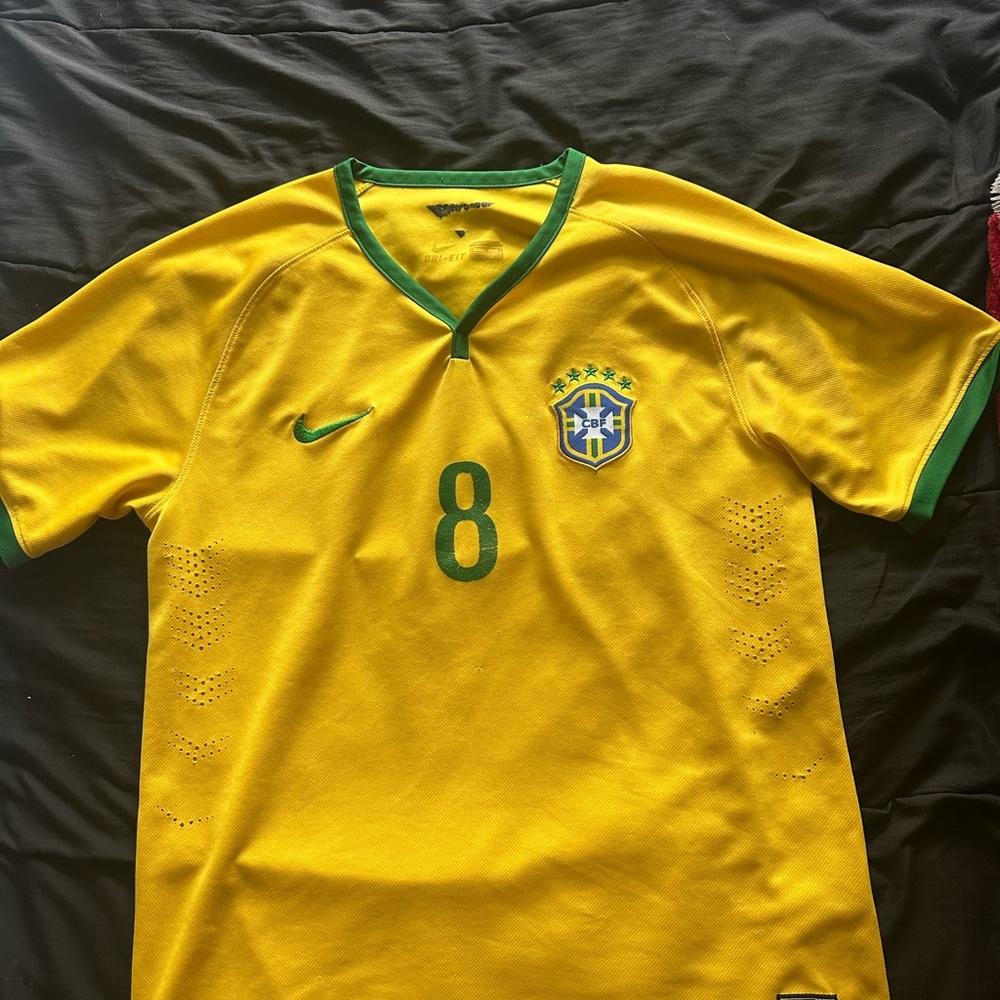 2014 World Cup Nike Brazil Yellow and Green Jersey
